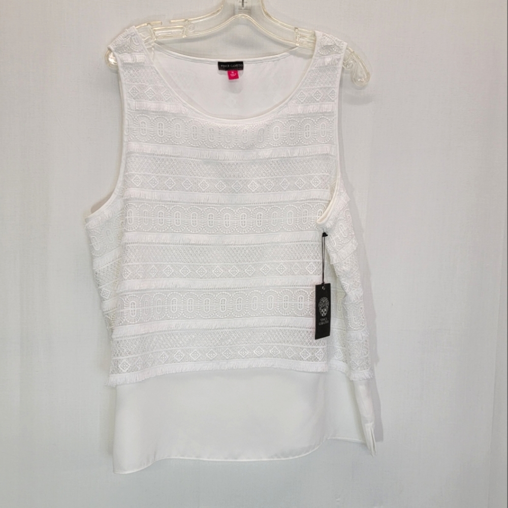 ****New! Vince Camuto white sleeveless top sz. XL